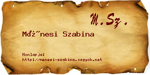 Ménesi Szabina névjegykártya