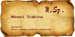 Ménesi Szabina névjegykártya
